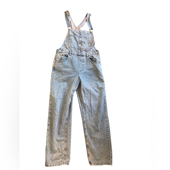 FREE PEOPLE Ziggy Pink Dreams Denim Overalls - Picture 4 of 15